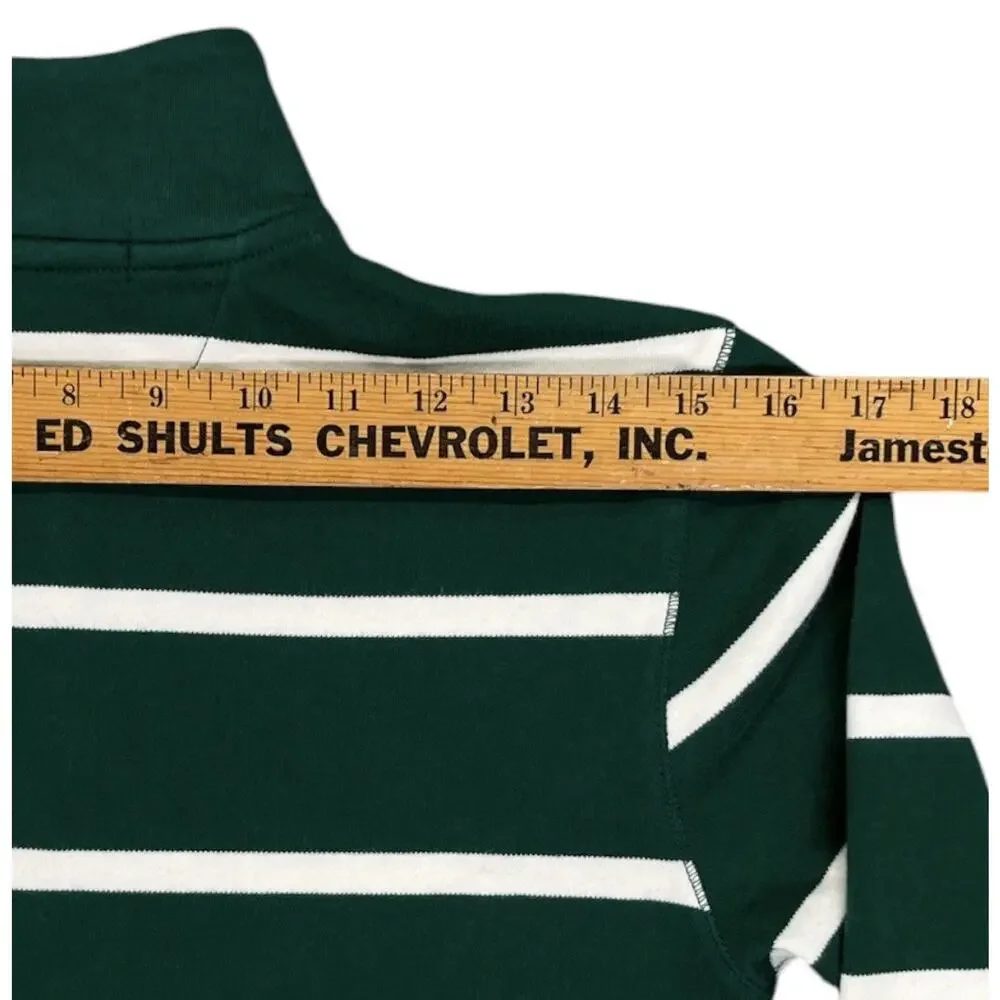 Polo Ralph Lauren Kids Boys Large 14-16 Quarter Zip Sweatshirt Striped Green